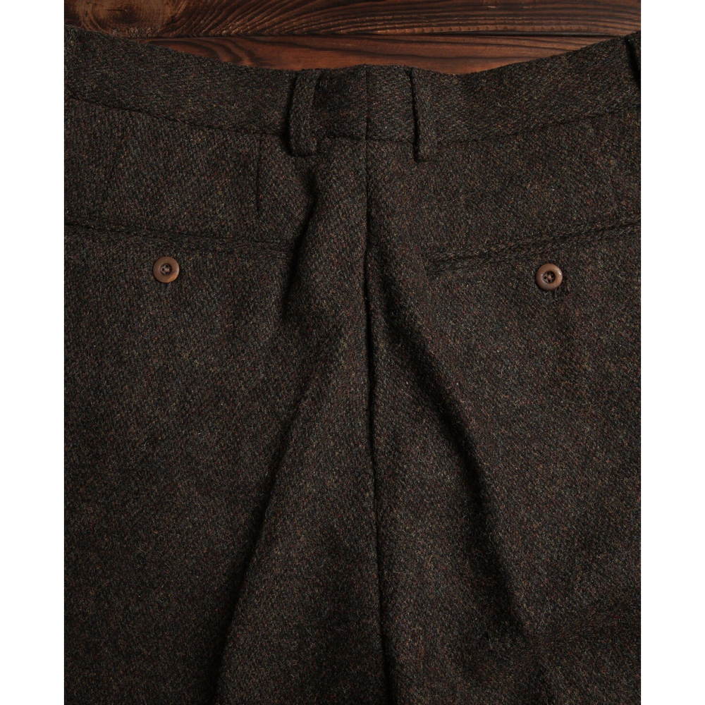1920s Chocolate Brown Tweed Trousers Annual Ring XL - Picture 7 of 16